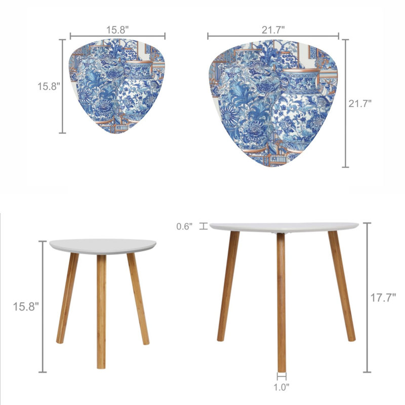 Ensemble de 2 tables basses gigognes Triangle