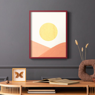 Simple Boho Sun II, reproduction encadrée - bois massif