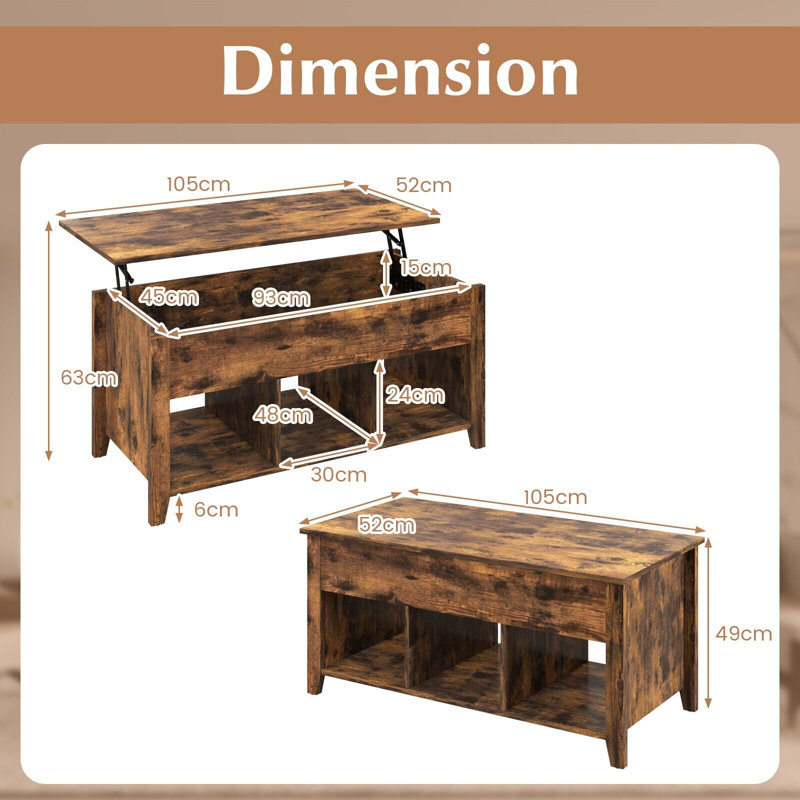 Lift Top Coffee Table with Storage