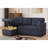 Sectional Sofa Bed, Dark Blue