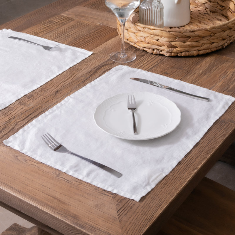 Linen No Pattern Placemat, White