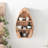 11.81" Mid-Century Style Brown Cedar Solid Wood Wall-Mounted Boat-Shaped Display & Storage Shelf