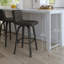 Aluin Mid-century Modern Swivel Counter or Bar Height Bar Stool in Faux Leather and Wood-512247215-512247200-512247213