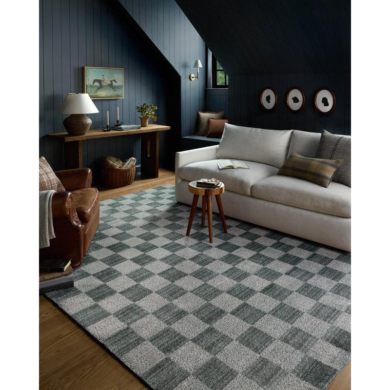 Chris Loves Julia x Loloi Calvin Blue / Ivory Area Rug, Rectangle 6'3" x 9'6"