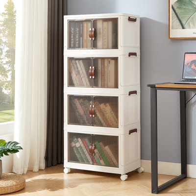 Stackable Foldable Storage Bins with Lids and Wheels