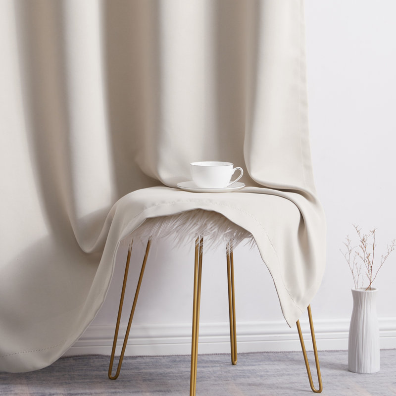 Gerlach Polyester Blackout Thermal Grommet Curtain Pair, 52" W x 63" L, Beige
