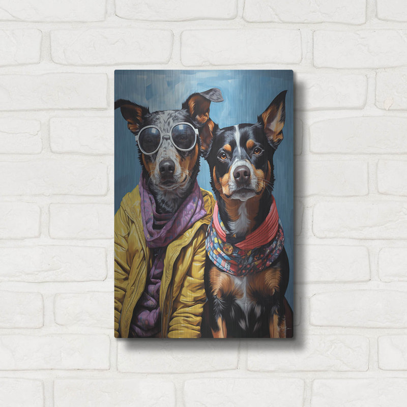 «Travel Companions» par Momart, art mural en métal, H 16 po x l 12 po