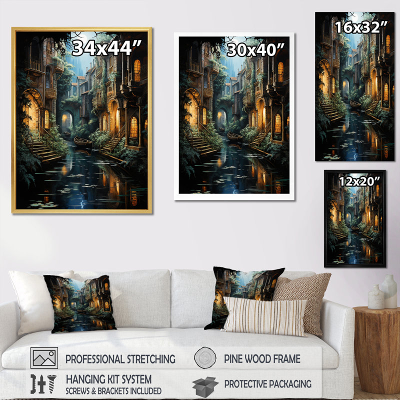 Impression sur toile «Beige Canal», H 20 po x l 12 po x P 1 po, Toile tendue