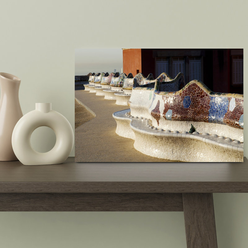 «Serpentine Seating Bench», parc Guell, art mural de Barcelone, Catalogne, Espagne, H 12 po x l 18 po