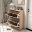 Armoire à chaussures en bois pour entrée