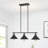 3 - Light Matte Black Industrial pendant Lights Kitchen Island Light