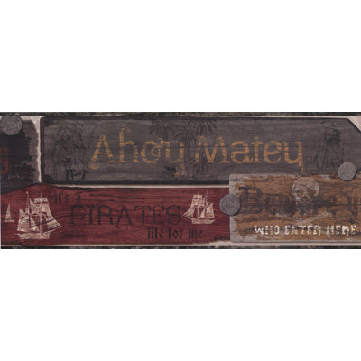 Bordure de papier peint Pirate Signs Marquees L 0,75 pi x l 180 po