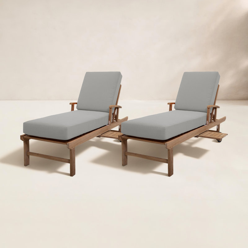 Chaise longue inclinable longue de 78 po avec coussins Sunbrella Huntington, Sunbrella® granit