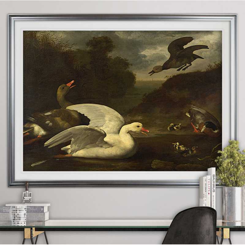 « rétro-salissures d’eau », impression, Cadre argenté, H 31 po x l 43 po x P 1,5 po, Blanc mat