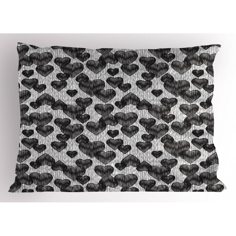 Black/White Polyester Microfiber Piece Sham, Twin