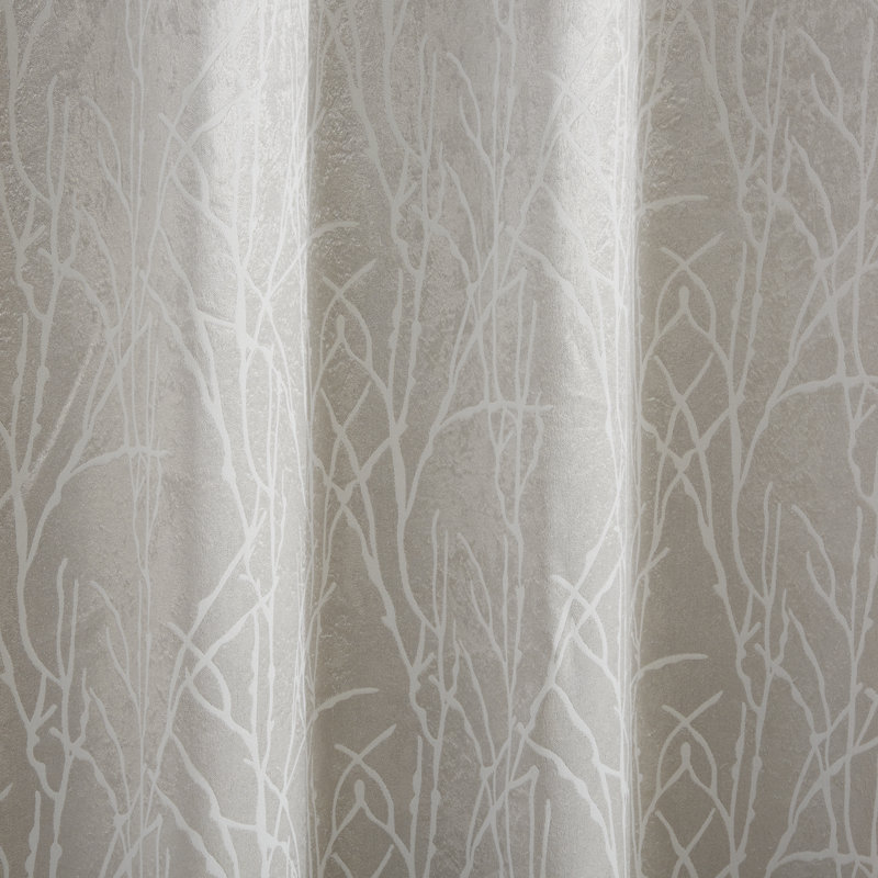 Silver Polyester Room Darkening Grommet Curtain Panels