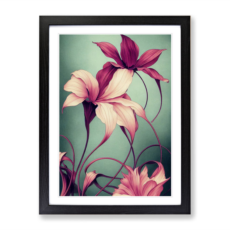 The Beauteous Flowers - Single Picture Frame Print, 64cm H x 46cm W x 2cm D, Black Framed