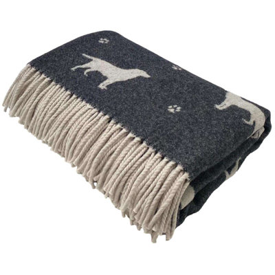 Jeté tissé en laine d'agneau Merino