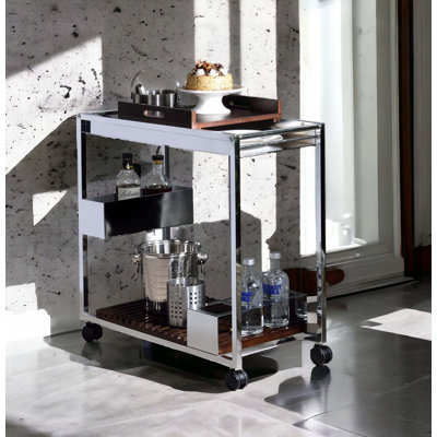 Lisses Chrome Finish Serving Cart