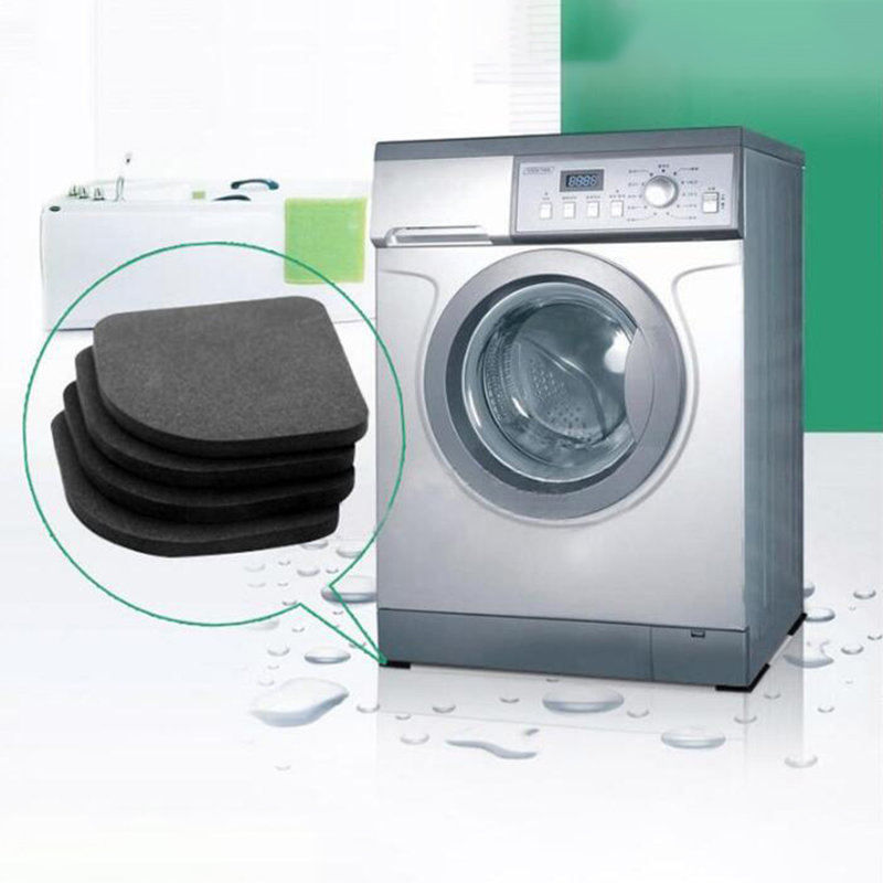 4pcs/set Anti-vibration Pad Washer Anti-Slip Mats Shock Absorbers Noiseless Pad for Washing Machine black