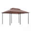 Pavillon de jardin en acier 10 x 13 pi, pour jardin avec toit ventilé et rideaux (kaki)-123218939