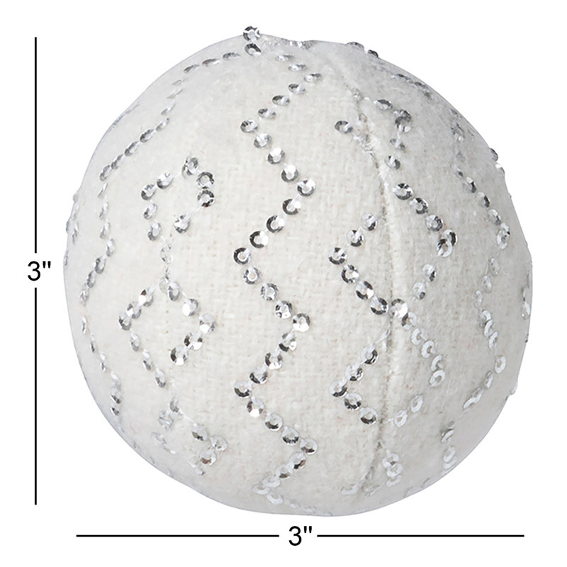 Boule 3 po Alpine Sanctuary, Blanc / argenté