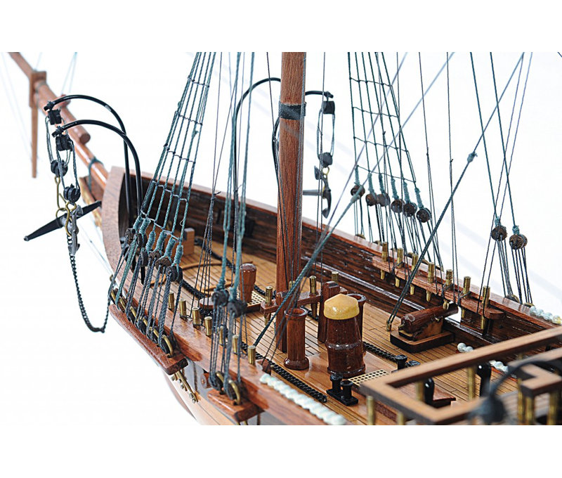 24" Wood Brown Solid Wood Hand Painted 1862 CSS Alabama Model Boat