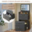 Meuble-lavabo compact 3-en-1 avec miroir, tiroirs de rangement et tabouret - Petite coiffeuse avec lumières pour chambre à coucher ou dortoir-1584327121-1584327133