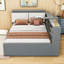 Lit plateforme double avec tablettes de rangement, lit gigogne et lattes-1250100328