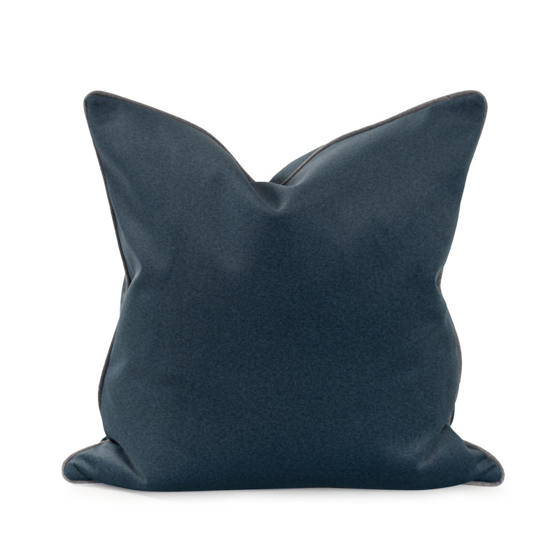 Oreiller en duvet bleu Qiviut 24 x 24, Bleu, Mélange de duvet, Carré 24 po