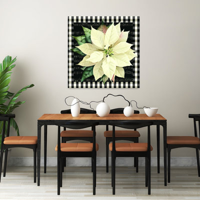 Country Charm Poinsettia 1 Piece Wrapped Canvas Wall Art