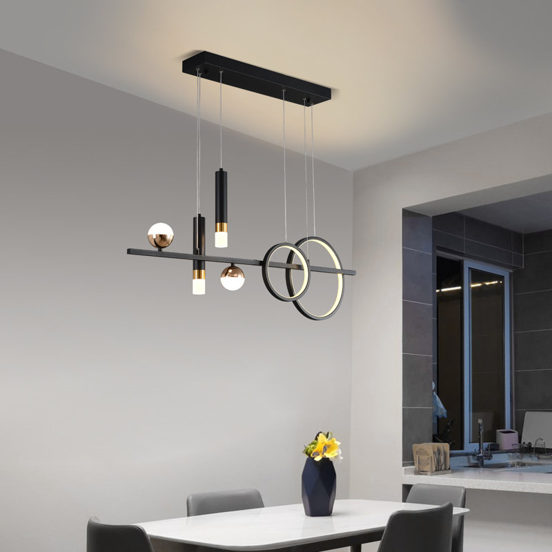 Luminaire suspendu linéaire à DEL 6 lumières pour îlot de cuisine Lorisa