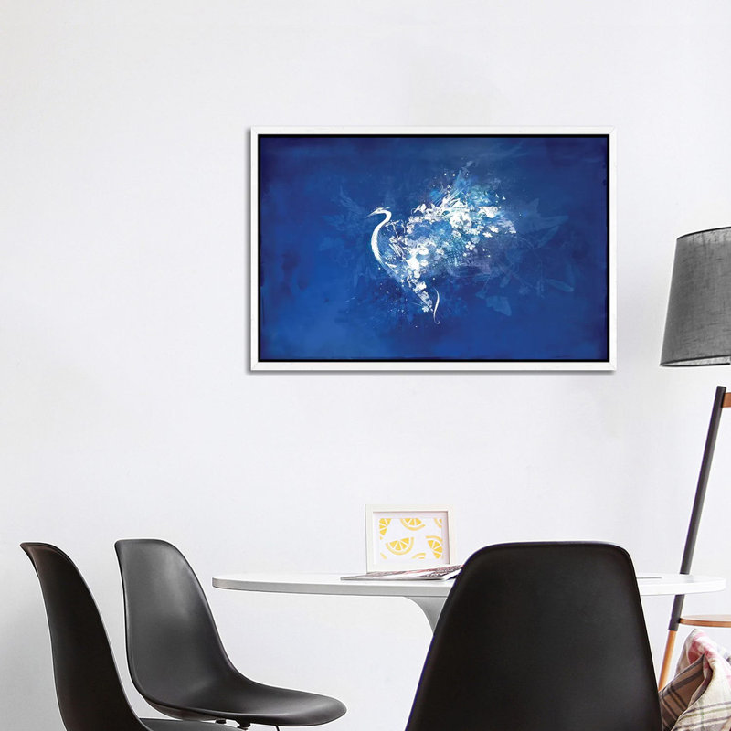 Feathered Flowers 1 Piece Wall Art on Canvas, 101.6 cm H x 66.04 cm W, White Framed
