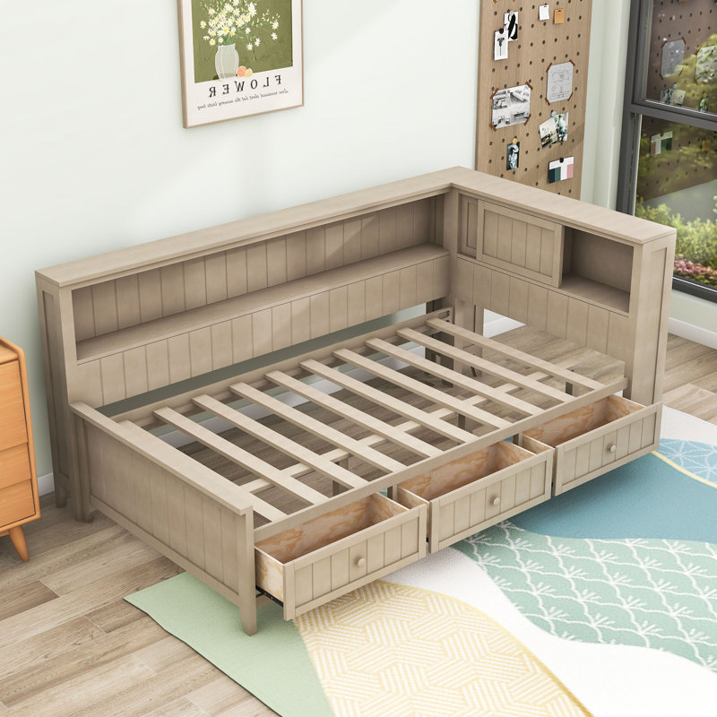 Crionna Wood Daybed with Built-In Storage, Twin