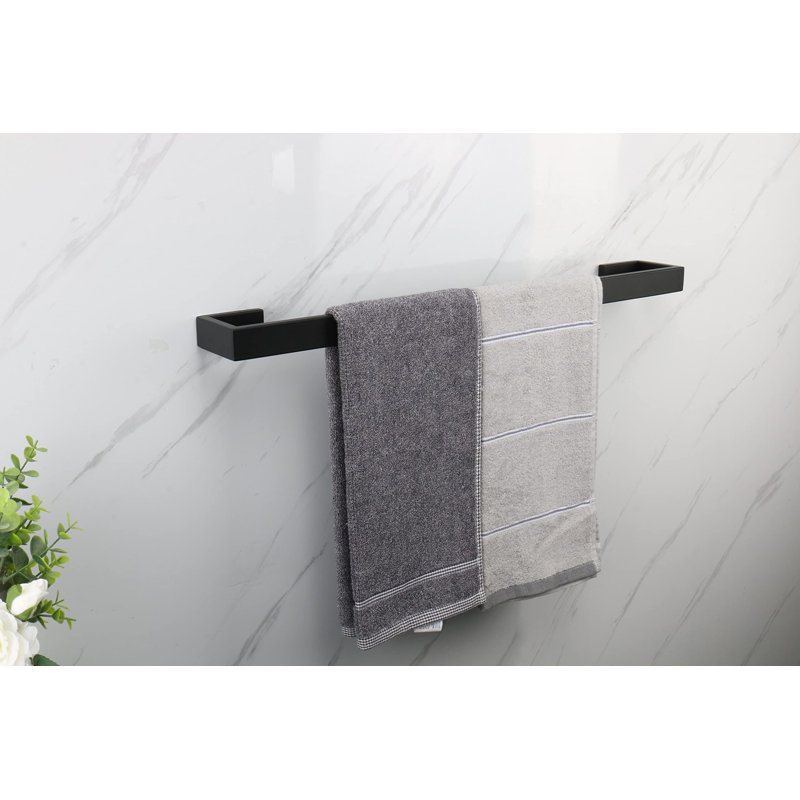 Porte-serviettes mural 24 po, Noir mat, H 1,18 po x L 23,58 po x P 2,95 po