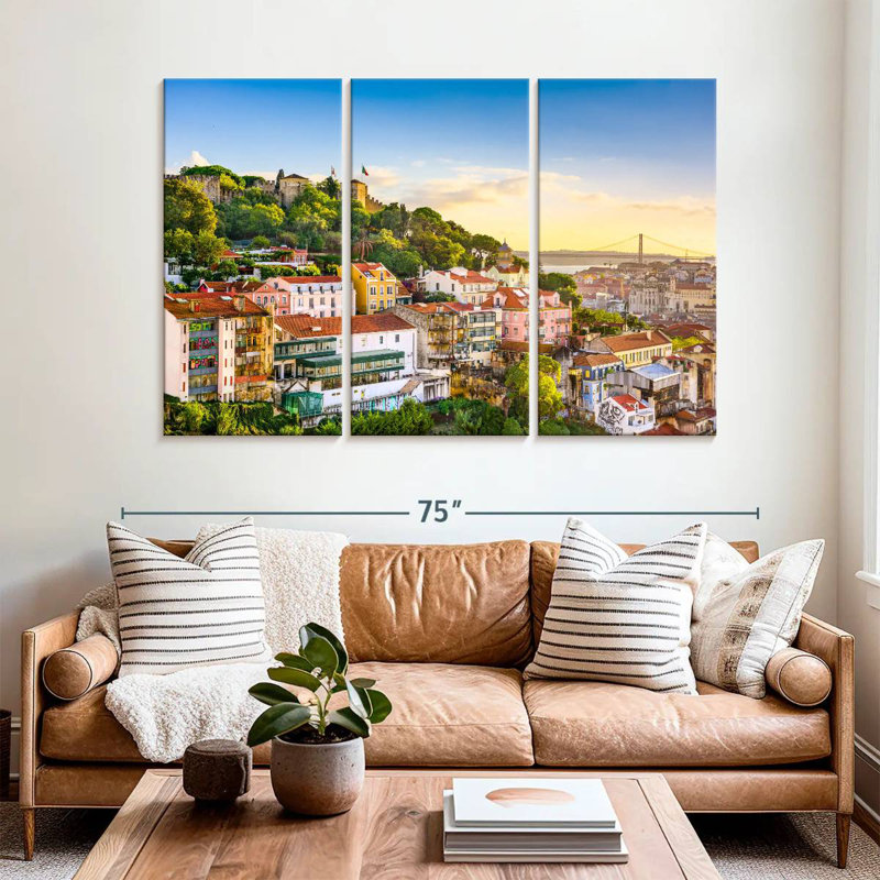 Horizon de la ville de Lisbonne, H 42 po x l 65 po