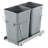Double 27QTx2 Pullout Waste Container Under Cabinet Kitchen Bin Trash Can-117497783