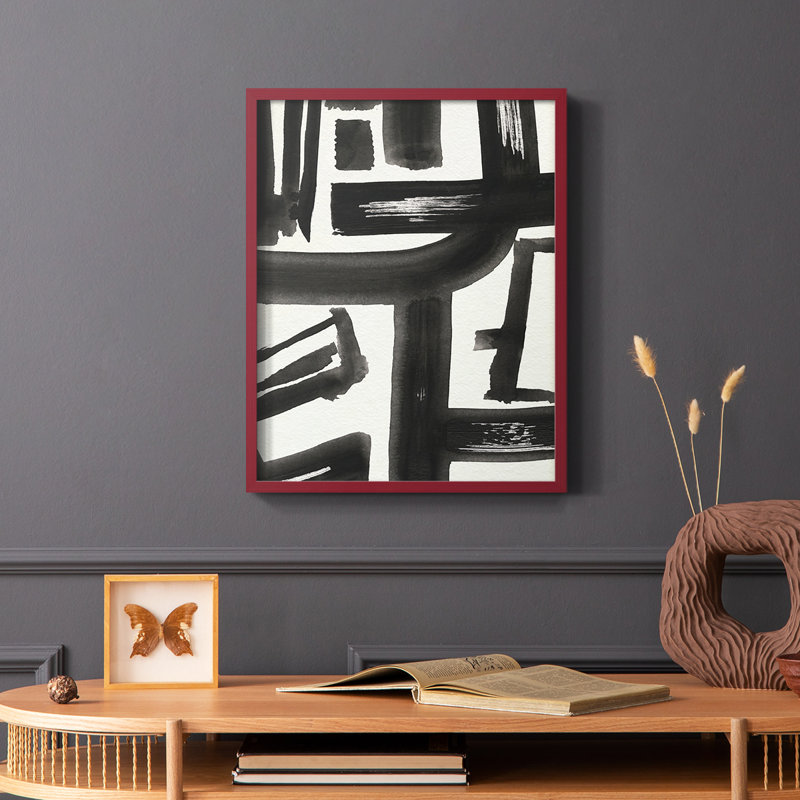 «Inkwell Intersect II», reproduction encadrée - bois massif, Rouge, H 10 po x l 8 po