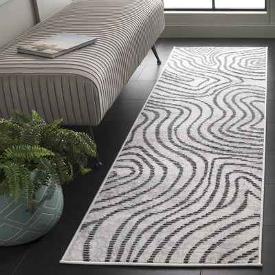 Tapis abstrait beige / noir Madefire Temple