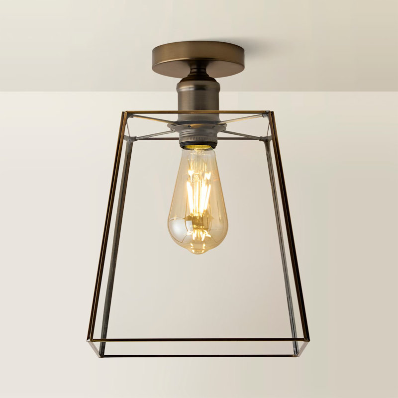 Glass Flush Mount, Brushed Brass