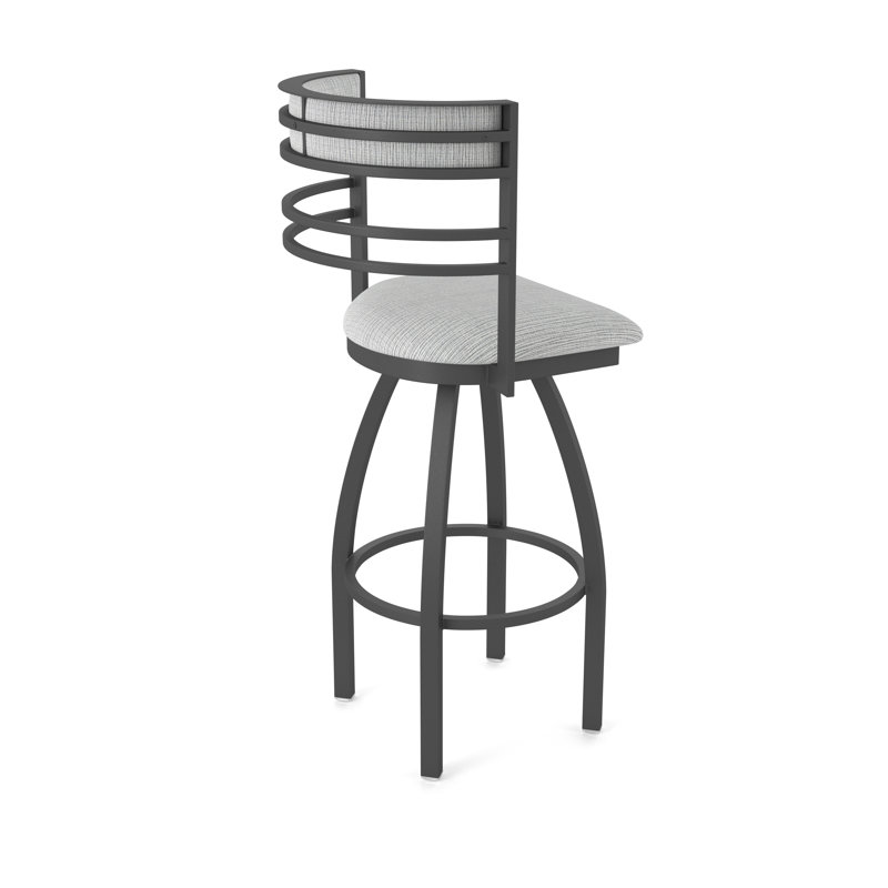 Hunter Swivel Stool, Tissu-graphique alpin, Étain, Tabouret de comptoir (siège d'une hauteur de 25 p