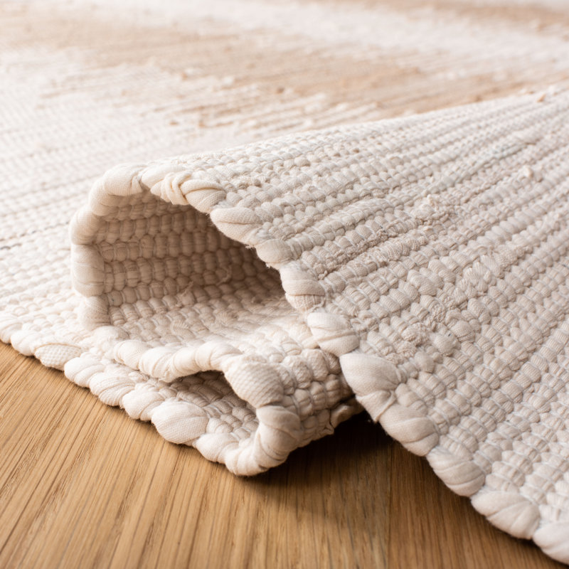 Annia Hand Woven Cotton Striped Rug, Runner 2'6" x 6'