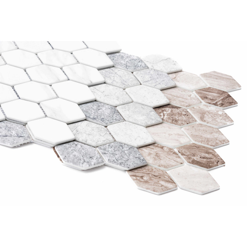 Recycled Serenity 12" x 11" Glass Mosaic Wall Tile, Gray