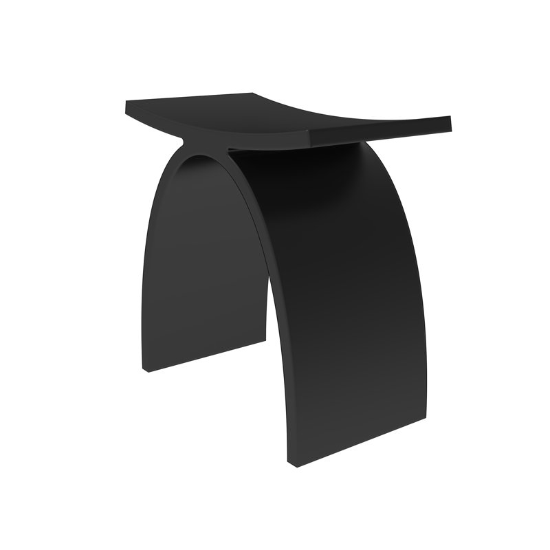 Tabouret de douche 16,5 po x 9,1 po Camille, Matte Black