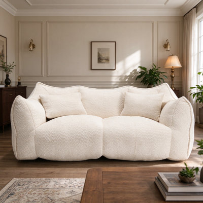 Canapé à fauteuil à 2 places compressé, canapé rembourré de mousse avec accoudoirs et coussins, fauteuil de salon en mousse à mémoire de forme sans assemblage
