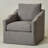 28" Wide Down Fill Upholstered Slipcovered Swivel Barrel Chair-481038215