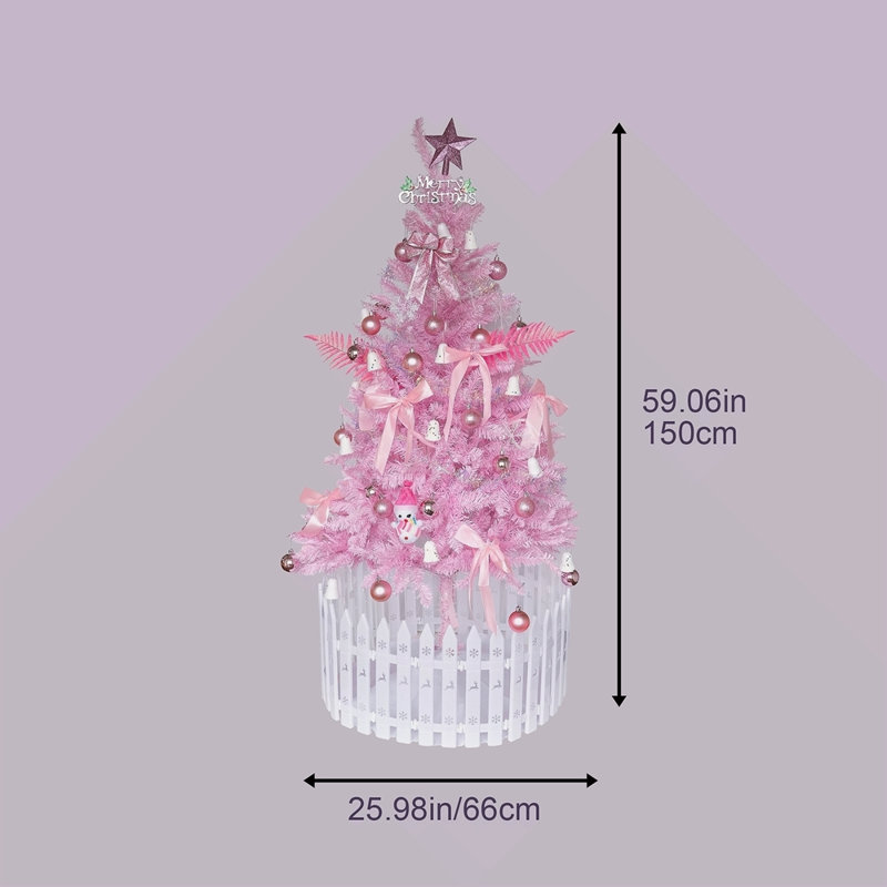 Arbre de Noël 5 pi rose, 5'