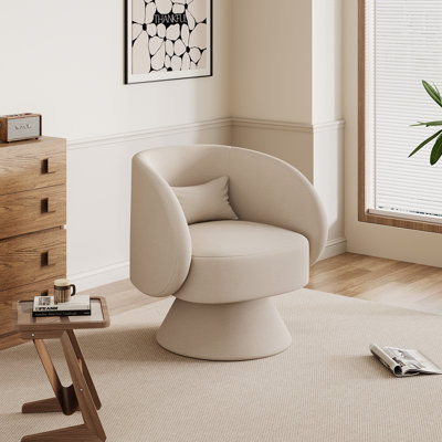 Modern Upholstered Swivel Barrel Chair