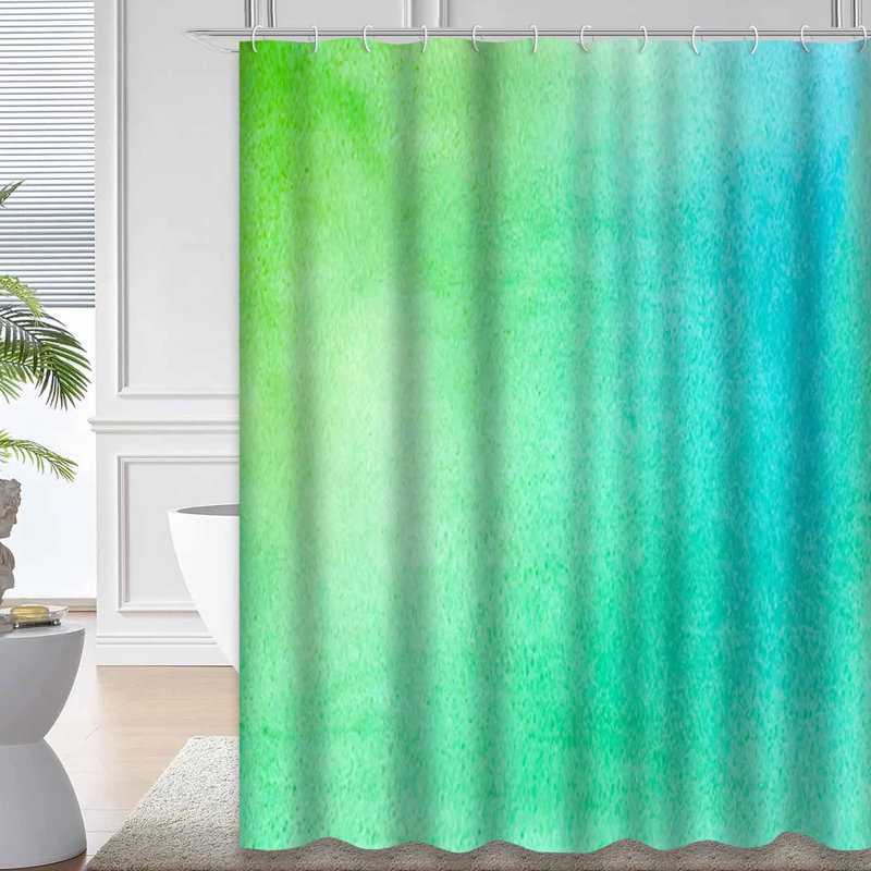 Rideau de douche abstrait aquarelle abstraite dégradé bleu avec 12 crochets, L 72 po x l 78 po