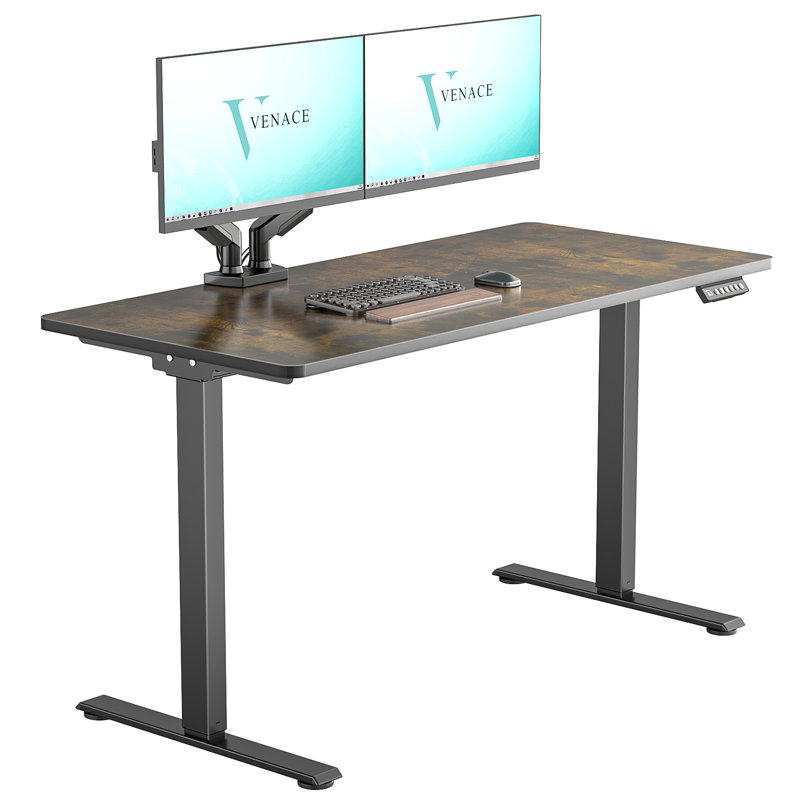 Bureau debout, Brun, H 46,5 po x l 47,24 po x P 23,62 po, Noir